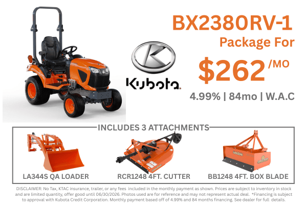 BX2380RV WOWCO Kubota Tractor Packages